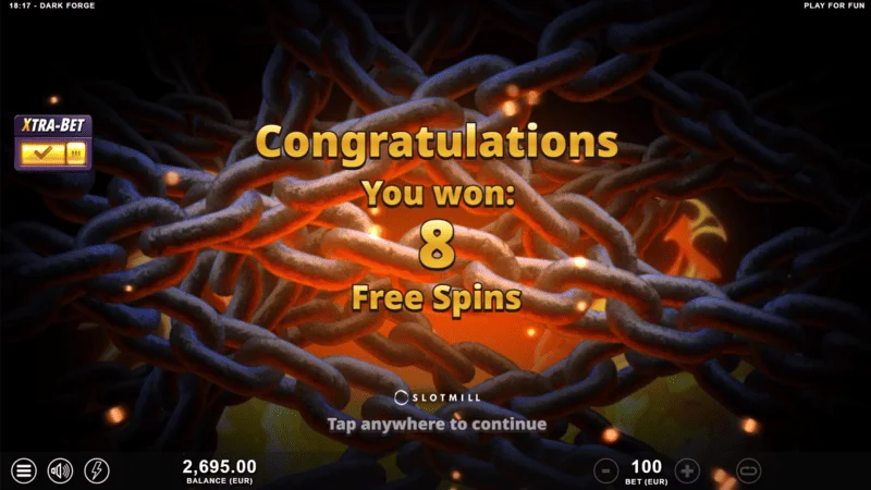Dark Forge – spustenie Free Spins tromi scatter symbolmi